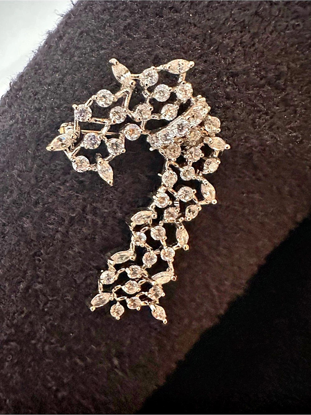 925 sterling silver Rhinestone Brooch